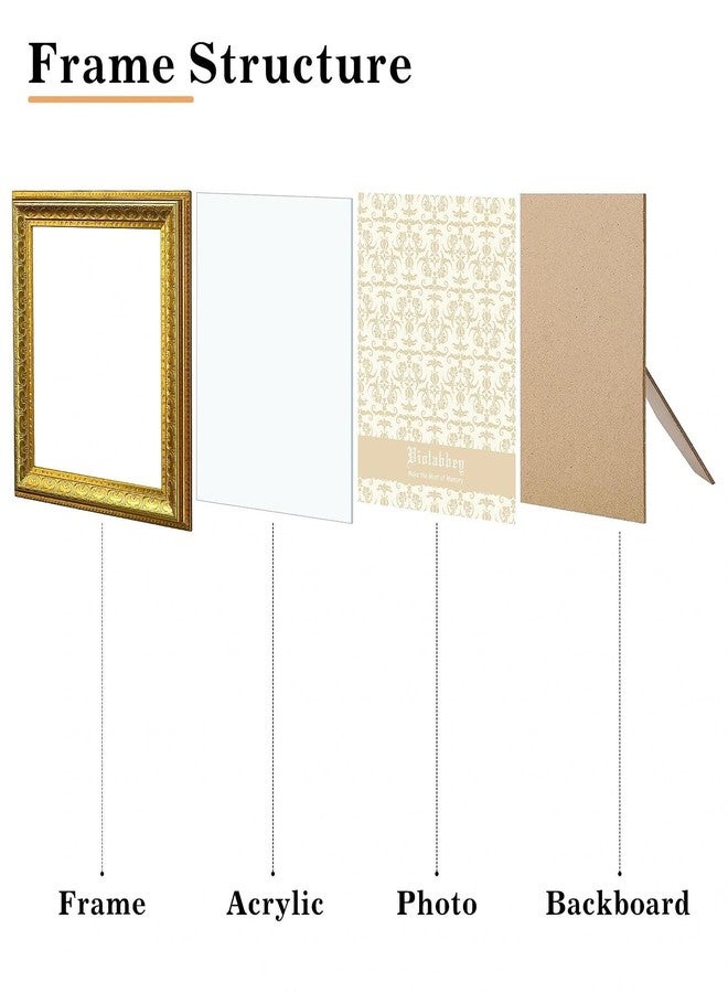 VIOLABBEY 8x8 Picture Frame Gold, Vintage Photo Frame for Wall or Tabletop Display, Classic Design for Office Home Decor, Fits 8X8 Pictures - Image 5